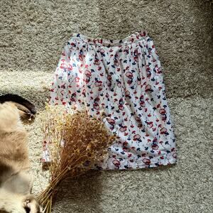 Ines de la Fressange Uniqlo White Floral Skirt Flowers Women’s Size 6